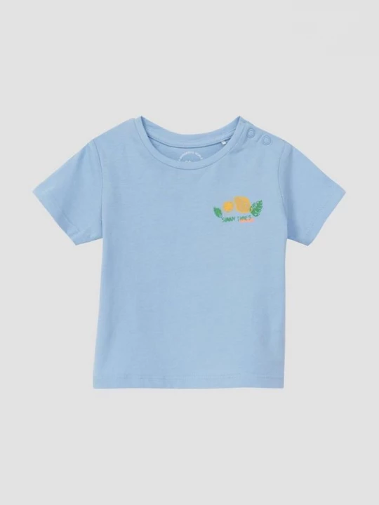 Foto van product T-shirt van katoen met kleine vruchtenprint s.Oliver blauw