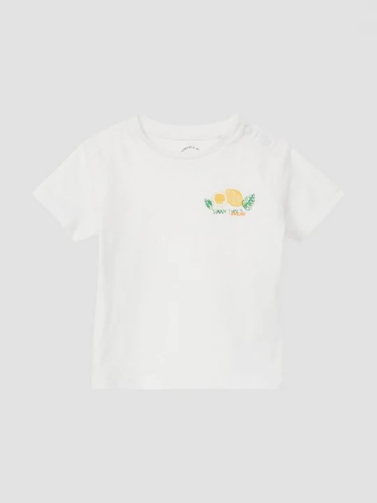 Foto van product T-shirt van katoen met kleine vruchtenprint s.Oliver wit