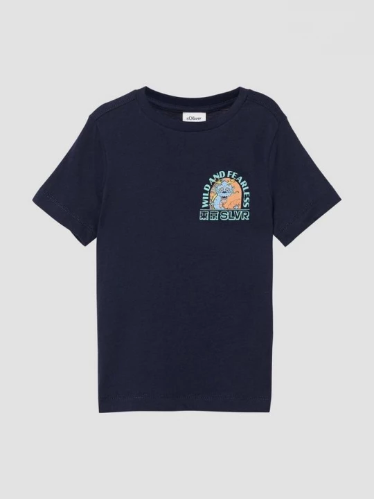 Foto van product T-shirt van katoen met print op de voorkant s.Oliver blauw
