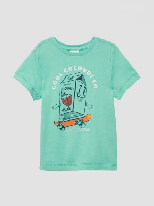 Foto van product T-shirt van katoen met print op de voorkant s.Oliver groen