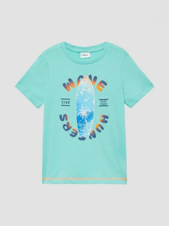 Foto van product T-shirt van katoen met rubberen print op de voorkant s.Oliver