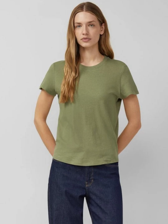 Foto van product T-shirt van linnenmix s.Oliver olijfgroen