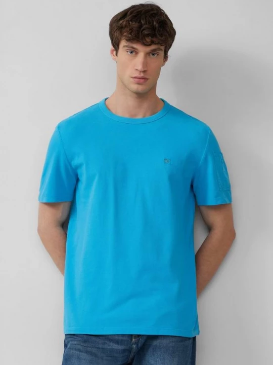 Foto van product T-shirt van piqué met mouwzak s.Oliver petrol