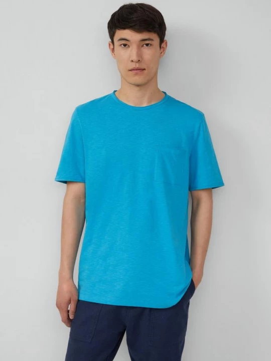 Foto van product T-shirt van slubgaren met borstzak en onafgewerkte randen s.Oliver