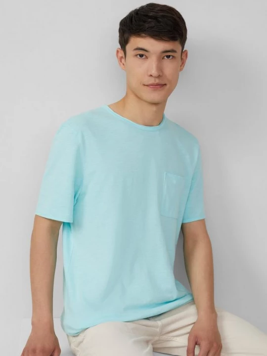 Foto van product T-shirt van slubgaren met borstzak en onafgewerkte randen s.Oliver