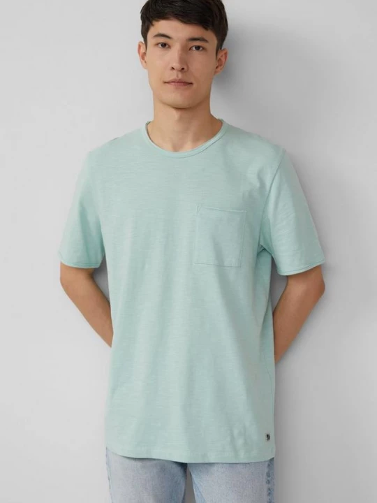 Foto van product T-shirt van slubgaren met borstzak en onafgewerkte randen s.Oliver