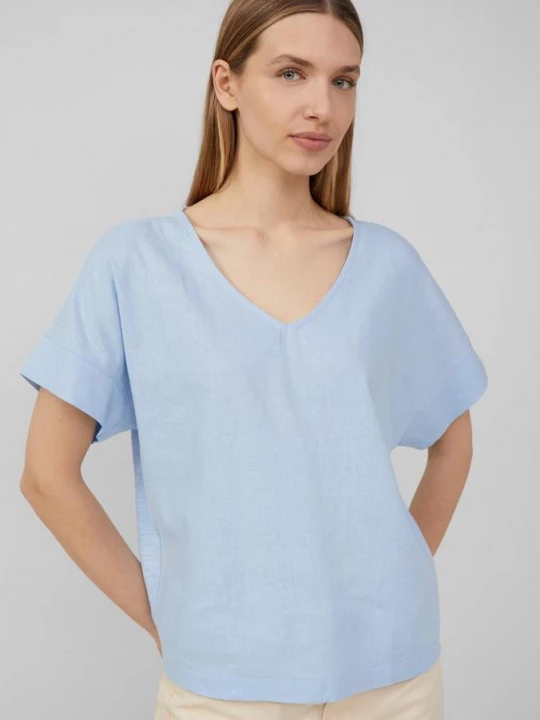 Foto van product T-shirt van stofmix met linnen s.Oliver blauw