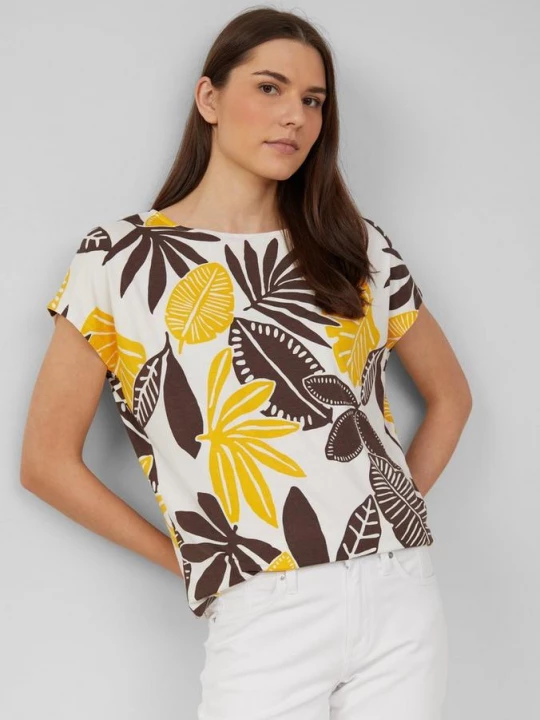 Foto van product T-shirt van stretchviscose in een ontspannen pasvorm s.Oliver crème