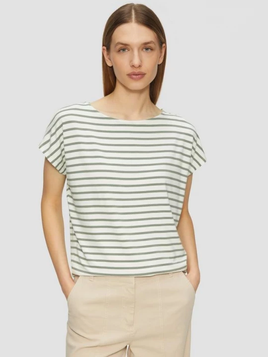 Foto van product T-shirt van stretchviscose in een ontspannen pasvorm s.Oliver groen
