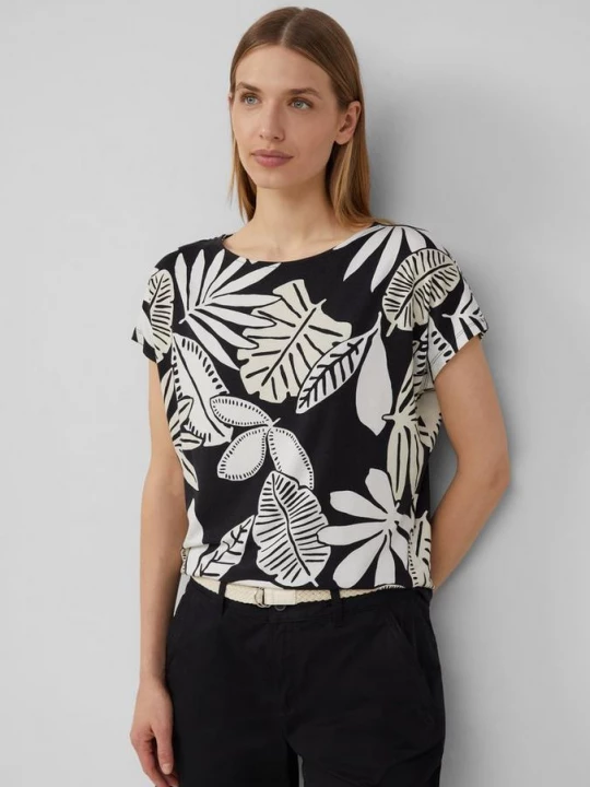 Foto van product T-shirt van stretchviscose in een ontspannen pasvorm s.Oliver zwart