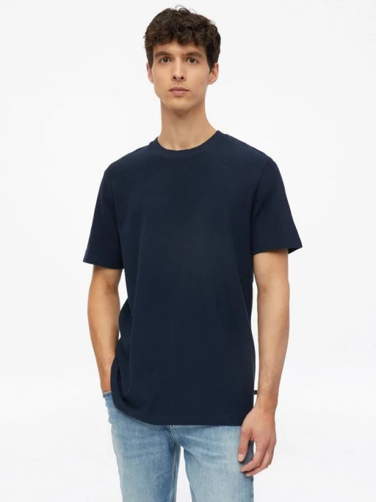 Foto van product T-shirt van wafeljersey van puur katoen s.Oliver blauw
