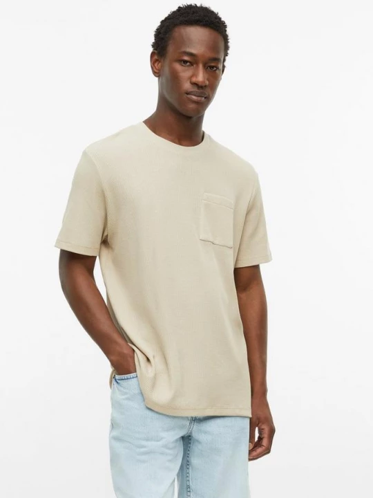 Foto van product T-shirt van wafelpiqué met borstzakje s.Oliver beżowy