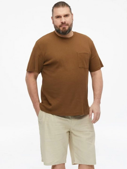 Foto van product T-shirt van wafelpiqué met borstzakje s.Oliver bruin