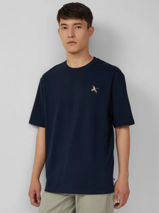 Foto van product T-shirt van zware jersey in een ontspannen pasvorm met borduursel s.Oliver blauw