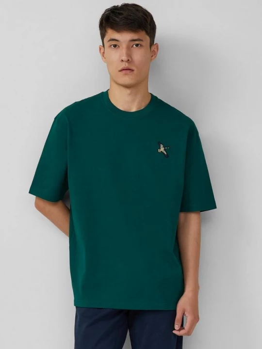 Foto van product T-shirt van zware jersey in een ontspannen pasvorm met borduursel s.Oliver groen