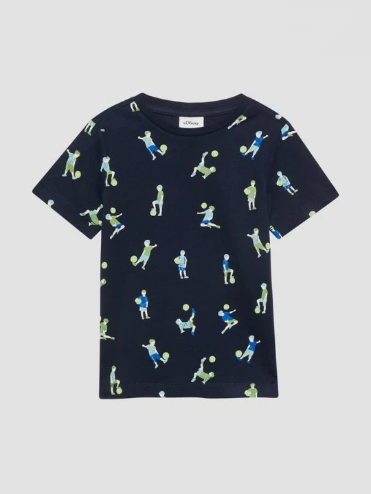 Foto van product T-shirt van zware jersey met all-over print s.Oliver blauw