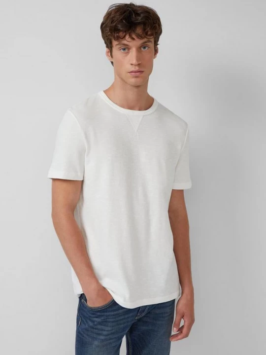 Foto van product T-shirt van zware jersey met vlamgarenstructuur s.Oliver wit