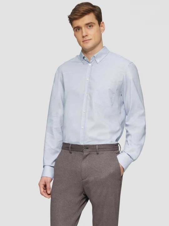 Foto van product Tailored fit: elastisch katoenen overhemd met gestructureerd motief s.Oliver blauw