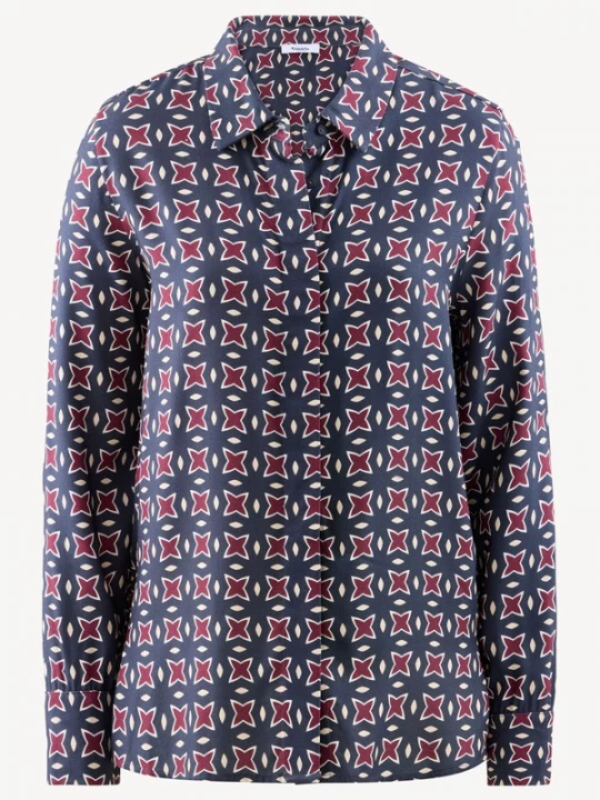 Foto van product Tamaris Blouse marine / aubergine / wit