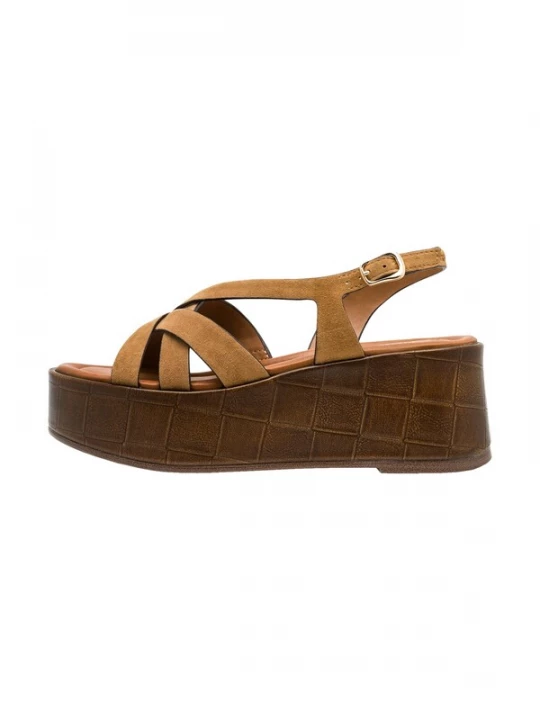 Foto van product Tamaris Sandaal 'Ledersandalen Kompensiert' cognac