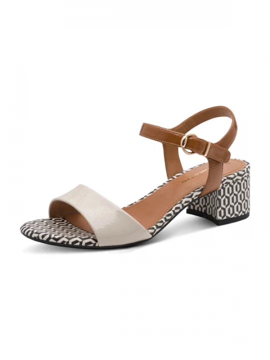 Foto van product Tamaris Sandalen met riem crème / karamel / zwart