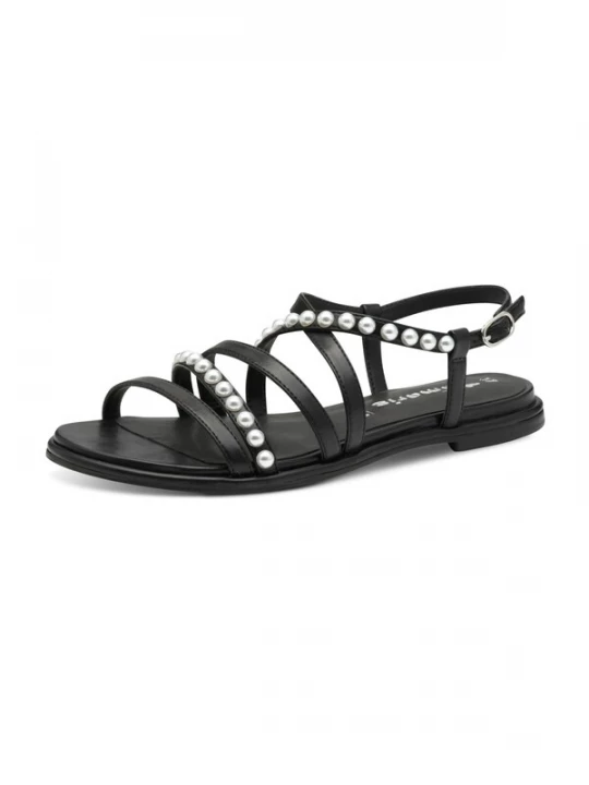 Foto van product Tamaris Sandalen met riem zwart / parelwit