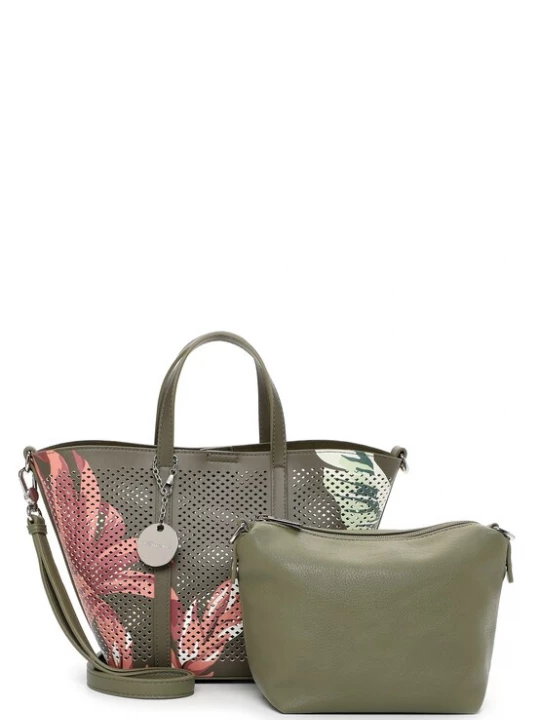 Foto van product Tamaris Shopper 'Kendra' kaki / robijnrood