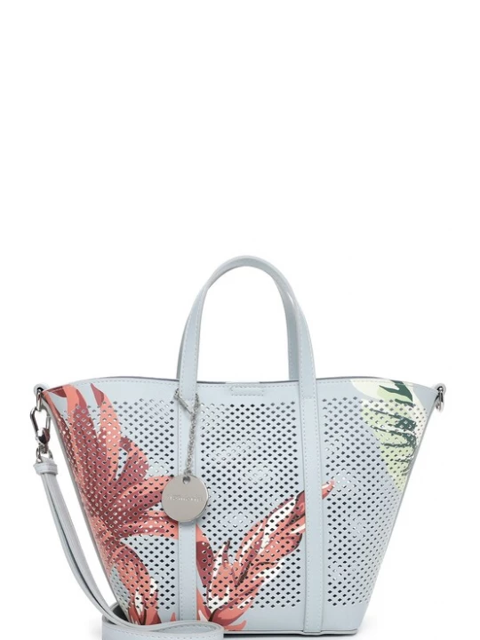 Foto van product Tamaris Shopper 'Kendra' lichtblauw / lichtgroen / koraal / robijnrood