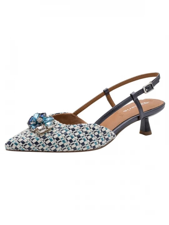 Foto van product Tamaris Slingpumps navy / cyaan blauw / wit