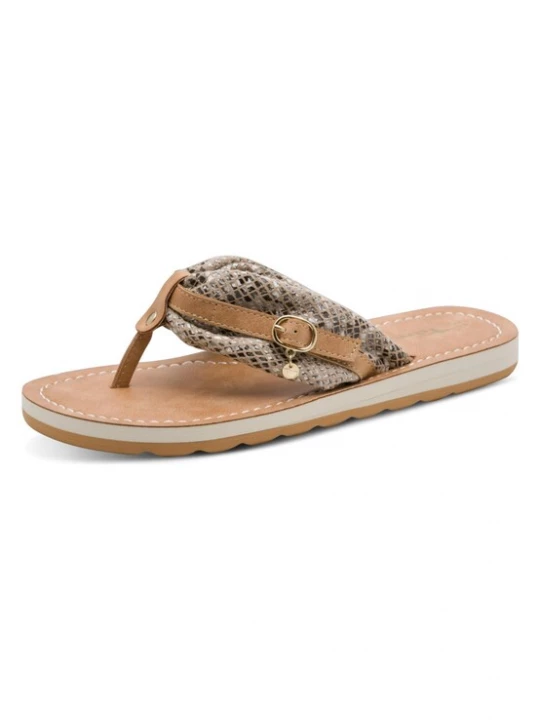 Foto van product Tamaris Teenslipper beige / grijs / wit