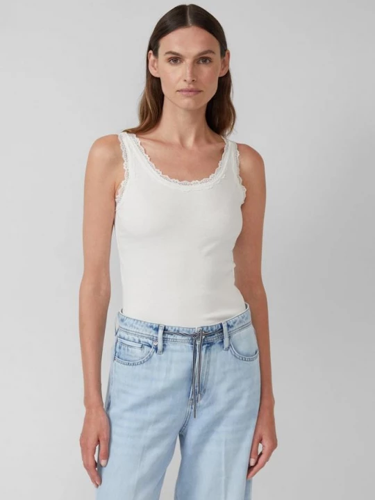 Foto van product Tanktop met kanten rand s.Oliver crème