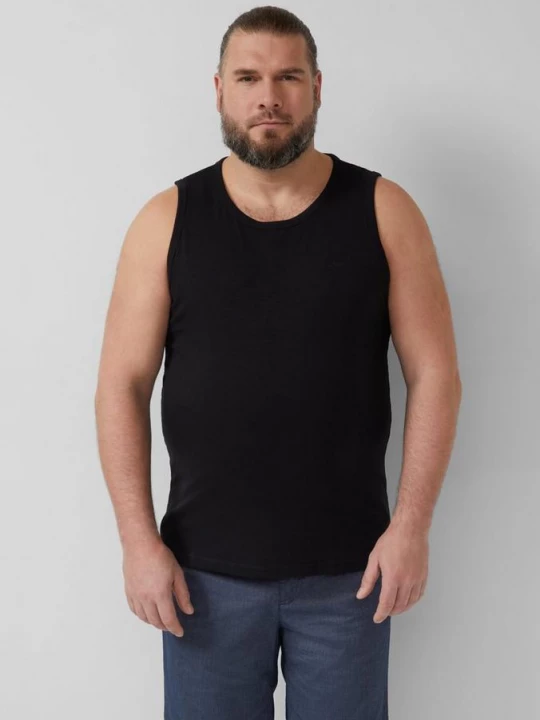 Foto van product Tanktop met vlamgarenstructuur en logoprint s.Oliver zwart
