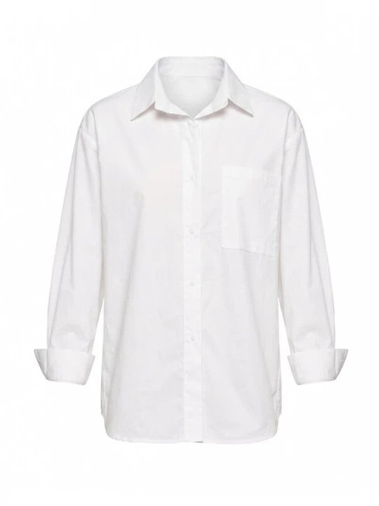 Foto van product Tantra Shirt 'Camisa básica con apertura atras y bolsillo' wit