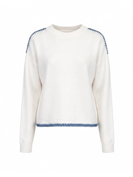 Foto van product Tantra Trui 'Jersey de punto oversize con detalle de pespunte en el bajo y en los hombros. (BLANCO)' wit