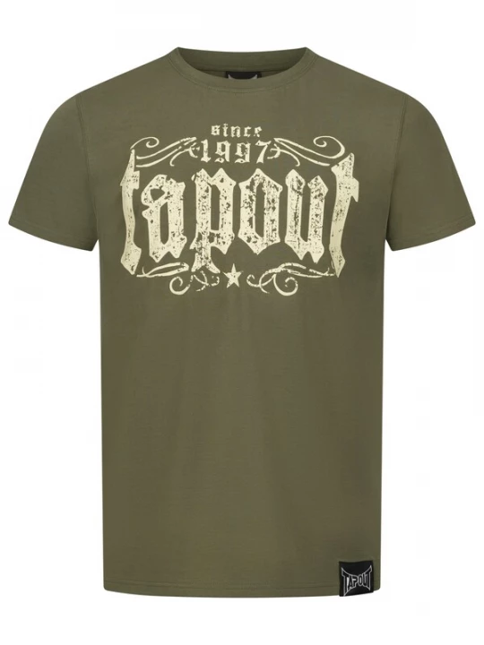 Foto van product Tapout Shirt 'CRASHED' olijfgroen / donkergroen / wit