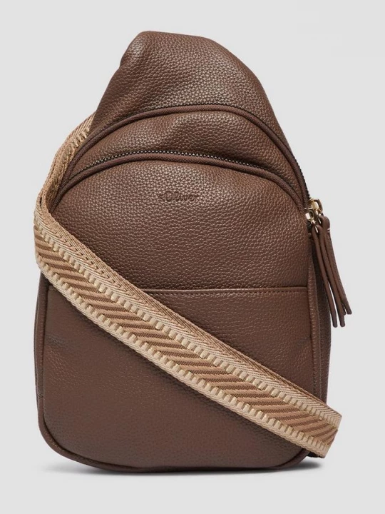 Foto van product Tas met ritsvak en verstelbare schouderriem s.Oliver bruin