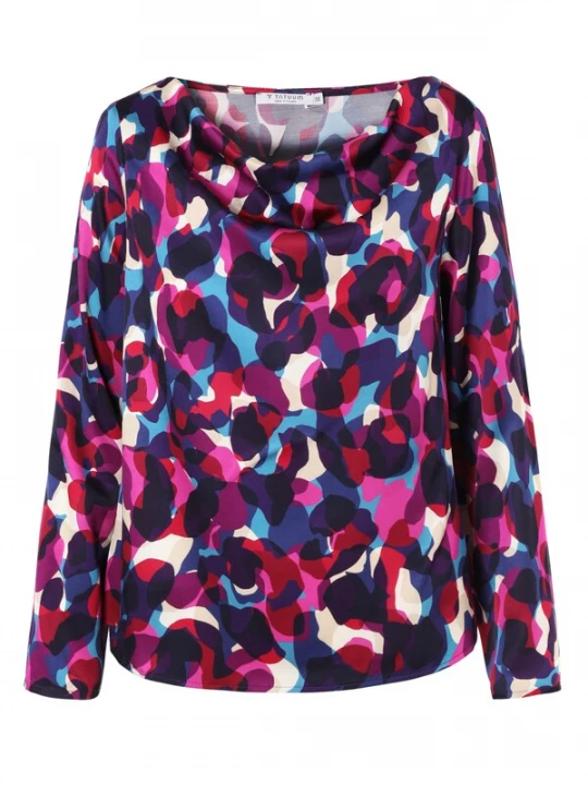 Foto van product TATUUM Blouse 'Dolla 2' donkerblauw / lila / pink / wit