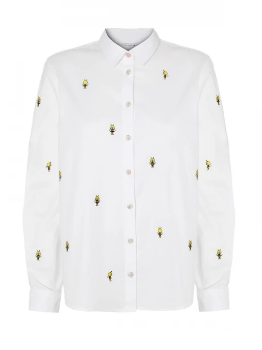 Foto van product TATUUM Blouse 'Edina' geel / goudgeel / zwart / wit