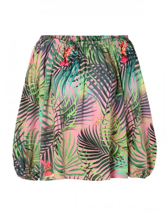 Foto van product TATUUM Blouse 'Indonezja' donkerblauw / groen / lichtgroen / lichtrood