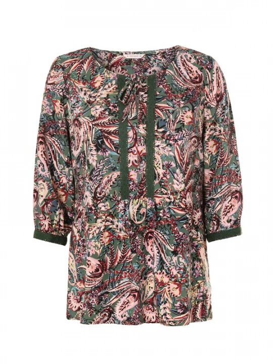Foto van product TATUUM Blouse 'Mizuria 1' opaal / spar / oudroze / donkerrood