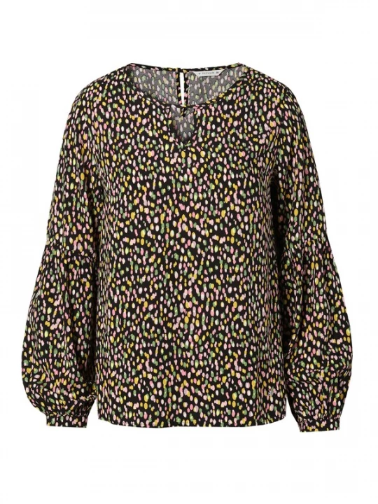 Foto van product TATUUM Blouse 'Monkina' geel / groen / pink / zwart