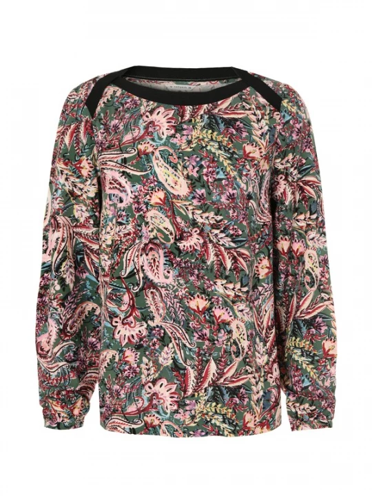 Foto van product TATUUM Blouse 'Oslo' groen / perzik / rosa / kersrood