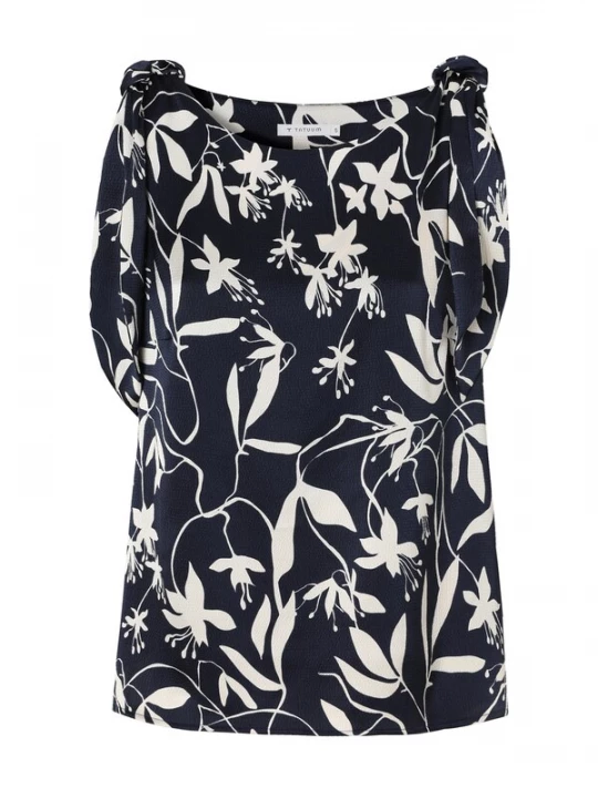 Foto van product TATUUM Blouse 'Raia' navy / natuurwit
