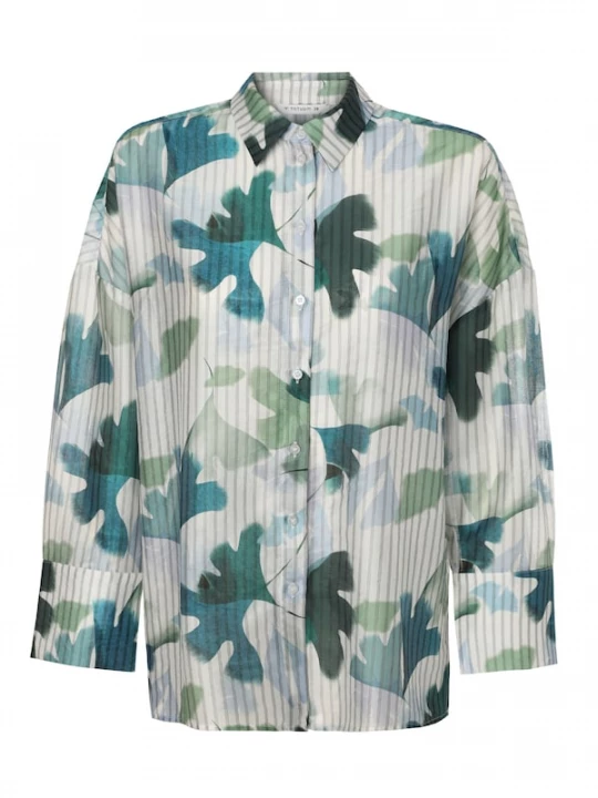Foto van product TATUUM Blouse 'Rayo' crème / pastelblauw / groen / donkergroen