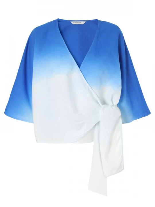 Foto van product TATUUM Blouse 'Salwadora' blauw / wit
