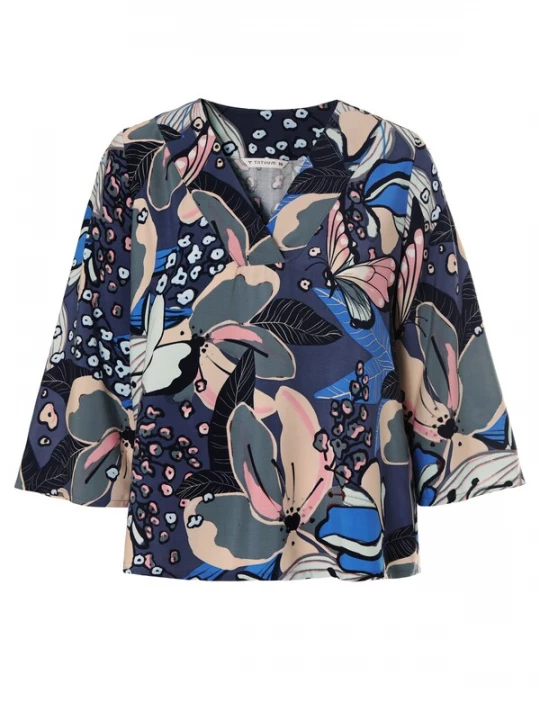 Foto van product TATUUM Blouse 'Simplena 1' blauw / marine / grafiet / oudroze