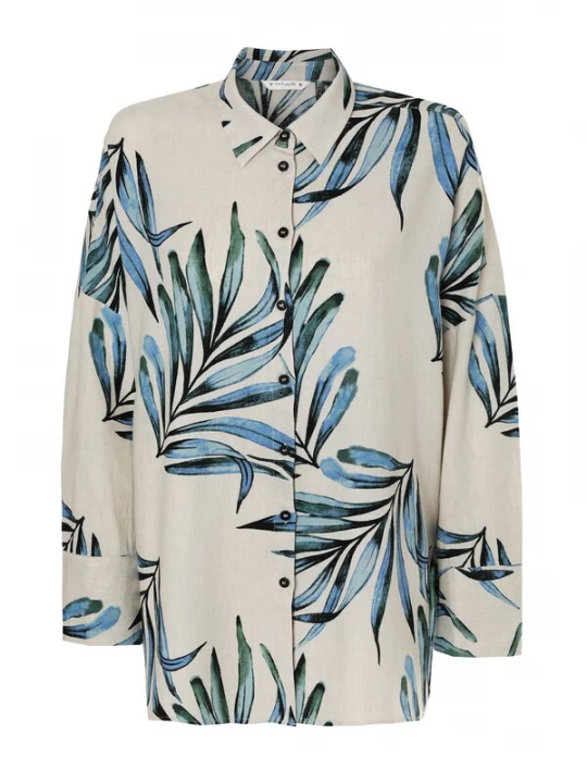Foto van product TATUUM Blouse 'Sisi 1' taupe / duifblauw / lichtblauw / zwart