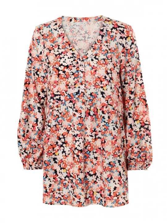 Foto van product TATUUM Blouse 'Somko' blauw / geel / abrikoos / rood