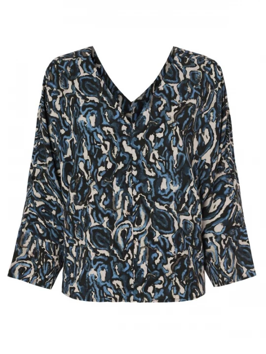 Foto van product TATUUM Blouse 'VIVIENNE ' beige / navy / lichtblauw / zwart