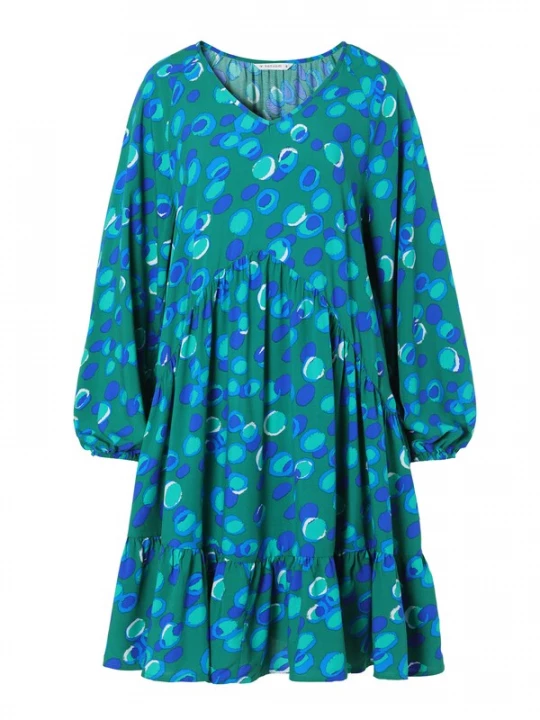Foto van product TATUUM Jurk 'Soloko' navy / groen / jade groen / wit